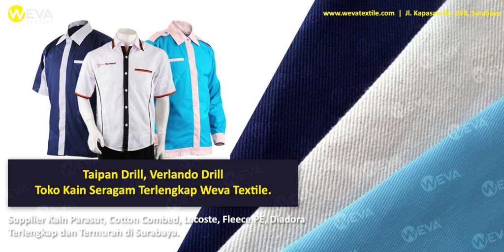 detail kain drill bahan seragam