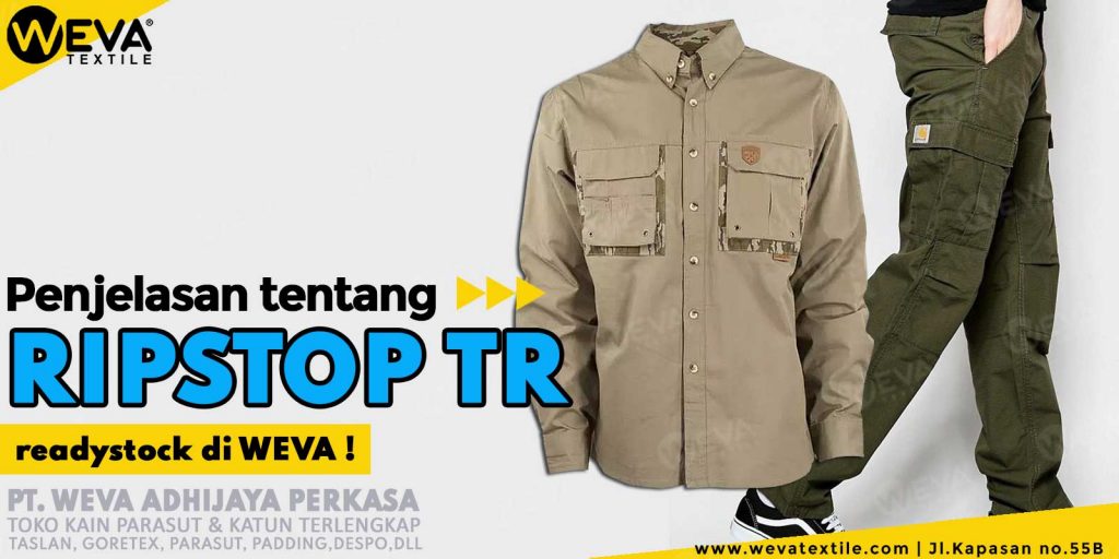 Penjelasan dan detail kain ripstop ribstop TR Toko Weva Textile Kapasan Surabaya