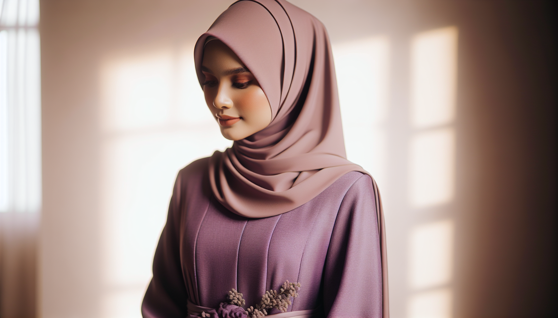 warna jilbab yang cocok untuk baju warna dusty ungu