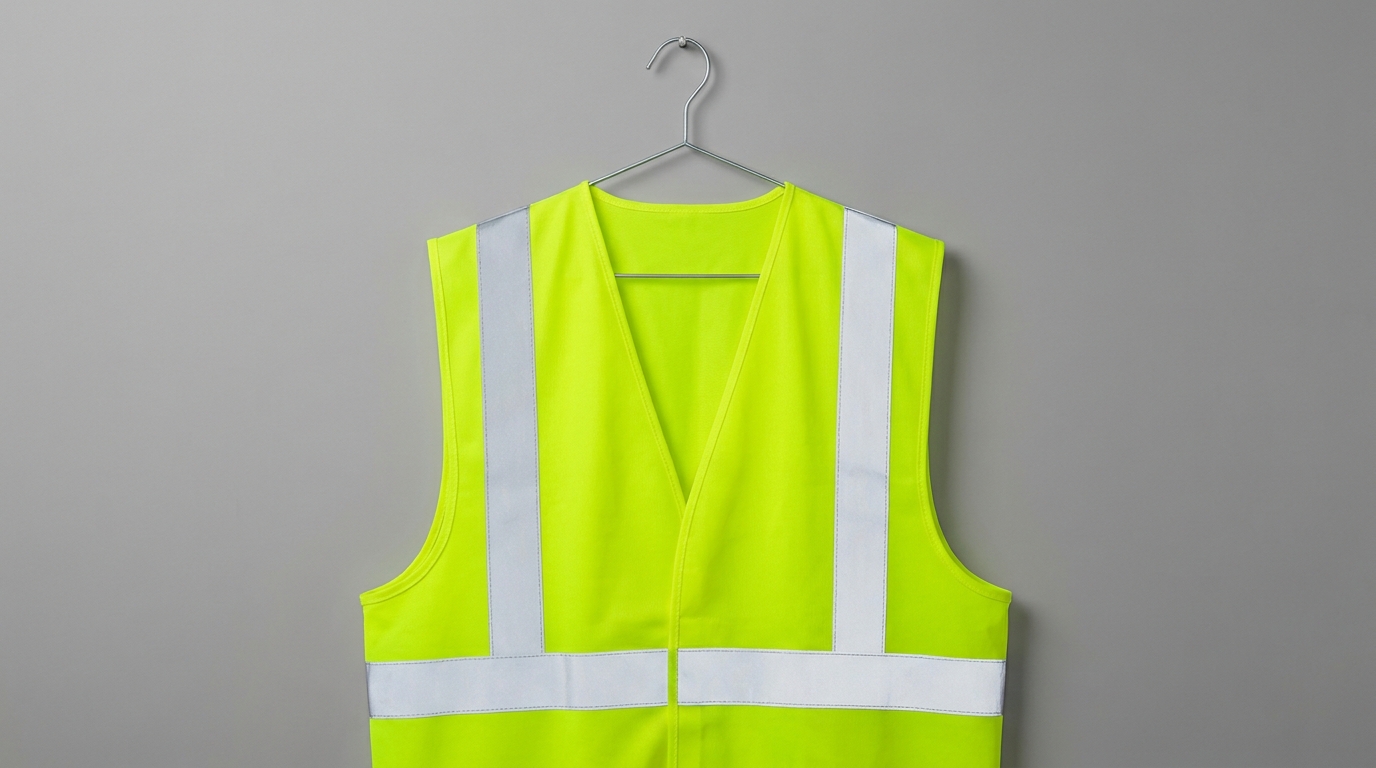 rompi safety warna kuning fluorescent dengan strip reflektif tergantung